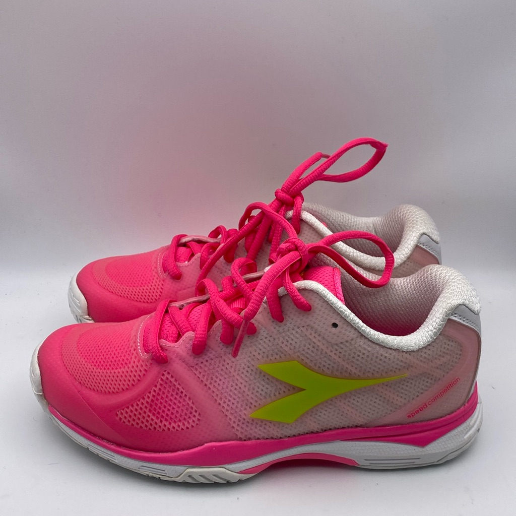 Diadora Women's Pink Yellow White Sneakers Size 6 / 171506-C4891